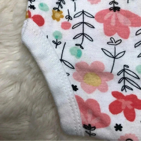 Gerber Onesie Diaper Shirt White  / Floral Size Newborn - Picture 12 of 16